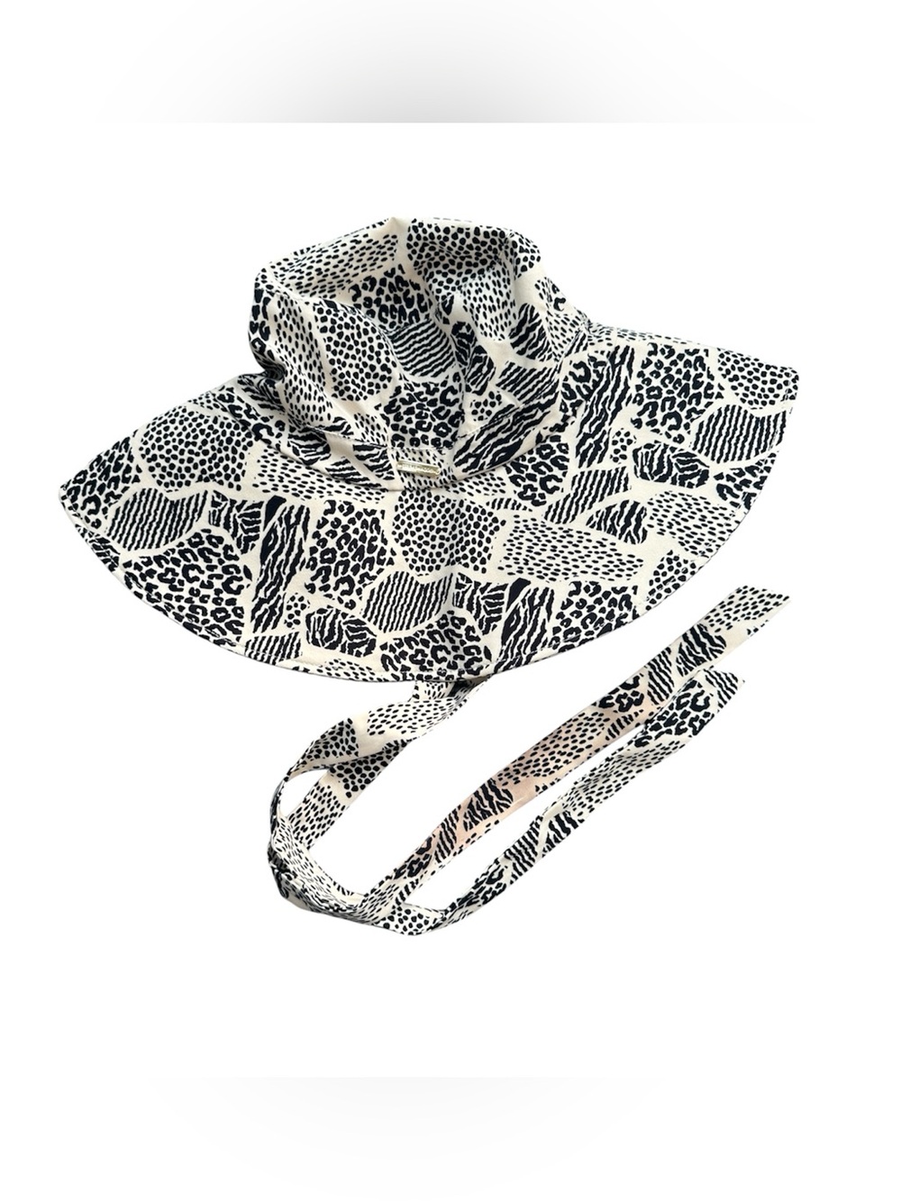 Steve Madden Resort Collection Safari Jungle Print Packable Sun Hat With Ties